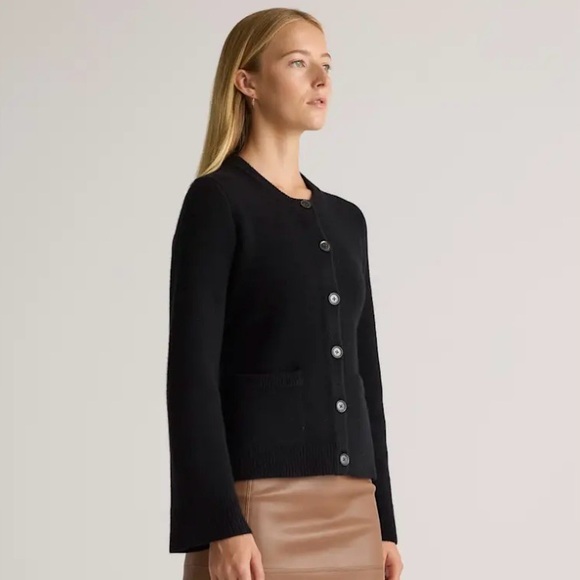 NWT! QUINCE Mongolian Cashmere
Structured Cardigan Sweater | Black | Size XS - Picture 8 of 11